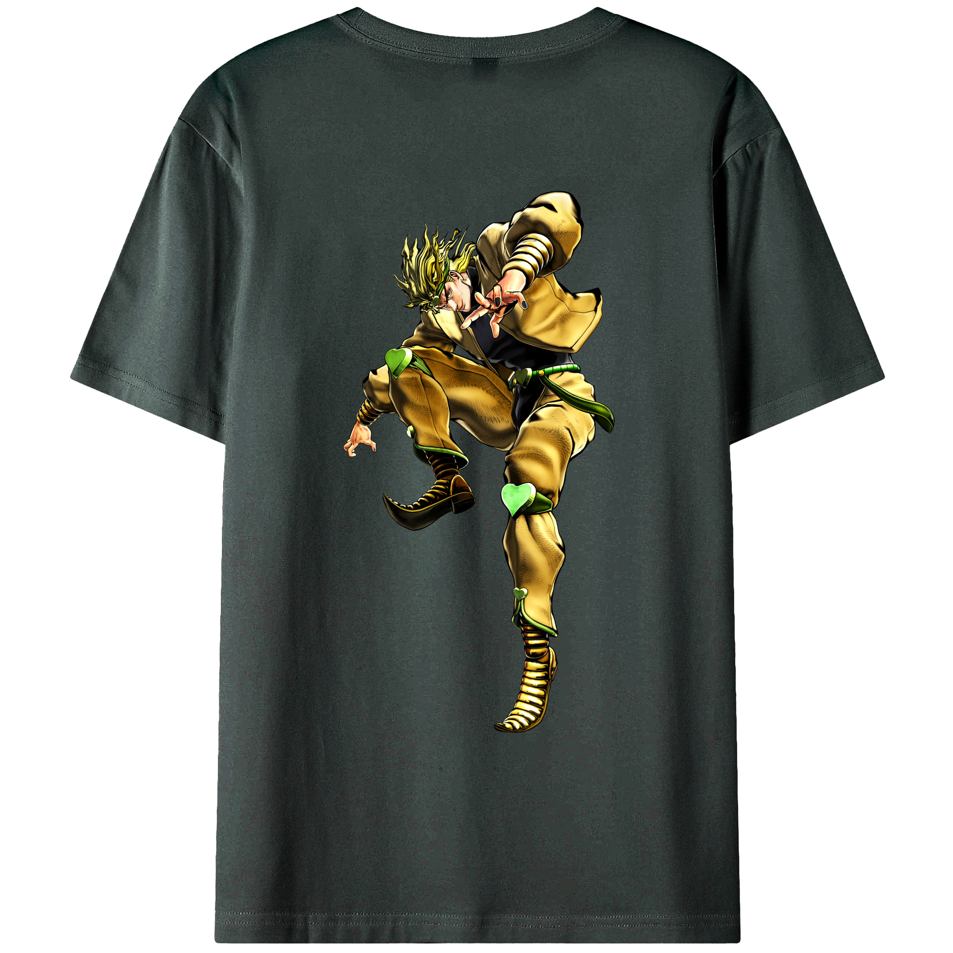 （画像用） ジョジョの奇妙な冒険 ディオ?ブランドー JoJo's Bizarre Adventure Dio Brando 綿100％ メンズ半袖Tシャツ（バックプリント） 通気性